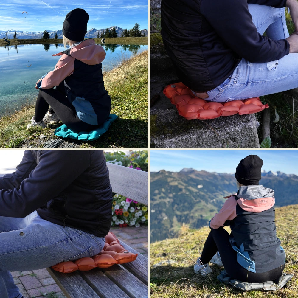 Coussin Pump & Go ultra-léger et compact - asseyez-vous confortablement n'importe où !