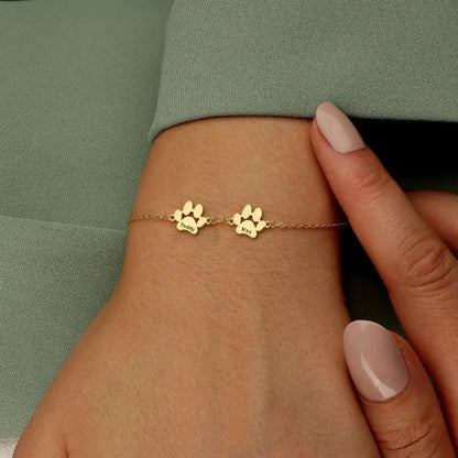 Bracelet personnalisé avec le nom de votre animal sur la patte