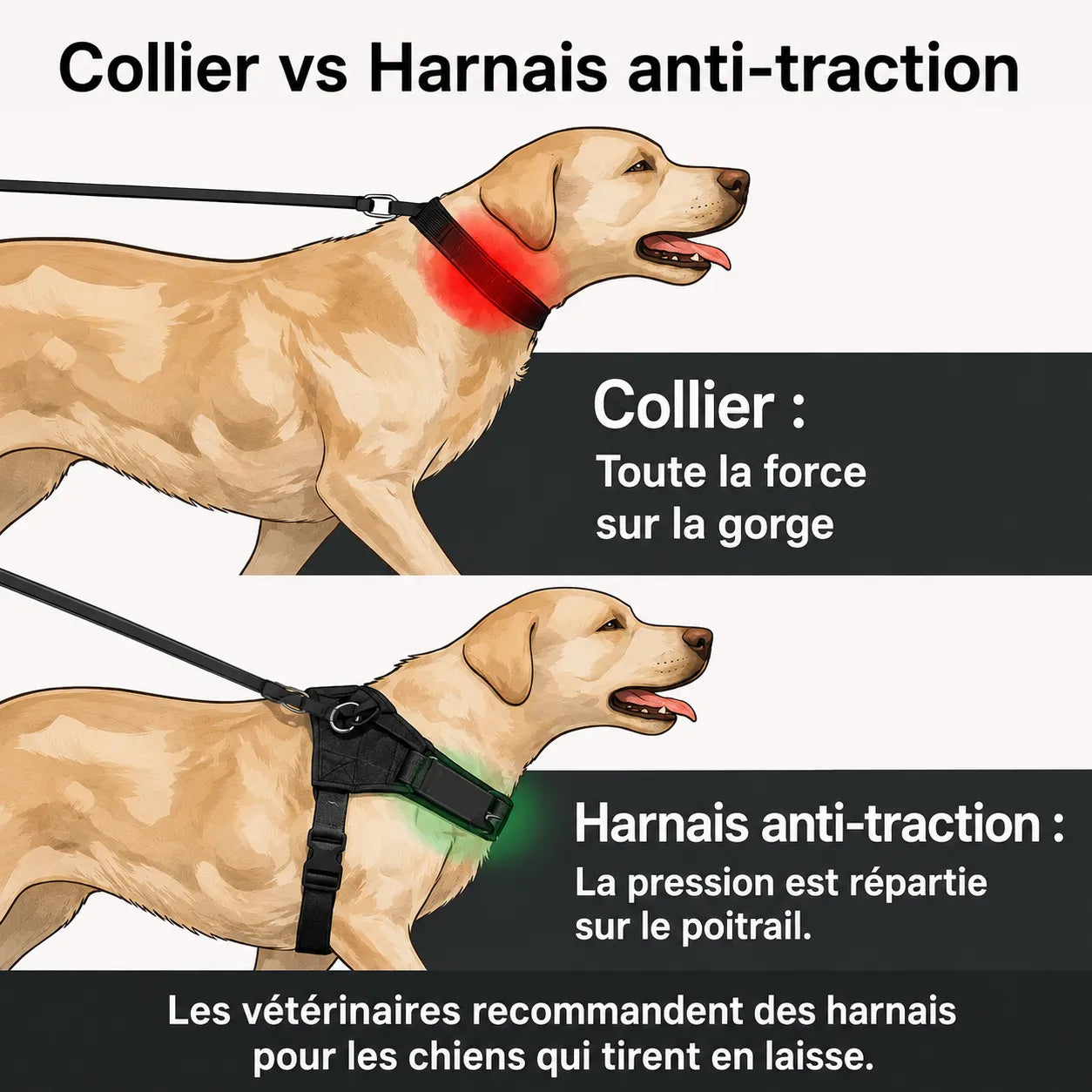 Harnais anti-traction pour chien