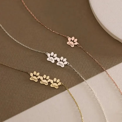 Bracelet personnalisé avec le nom de votre animal sur la patte