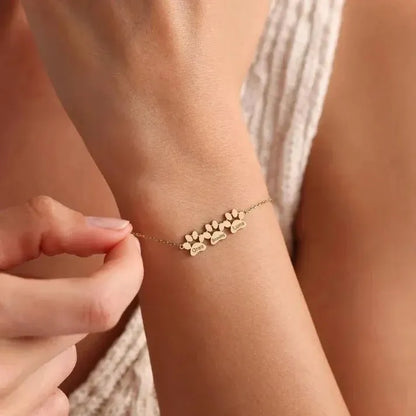 Bracelet personnalisé avec le nom de votre animal sur la patte