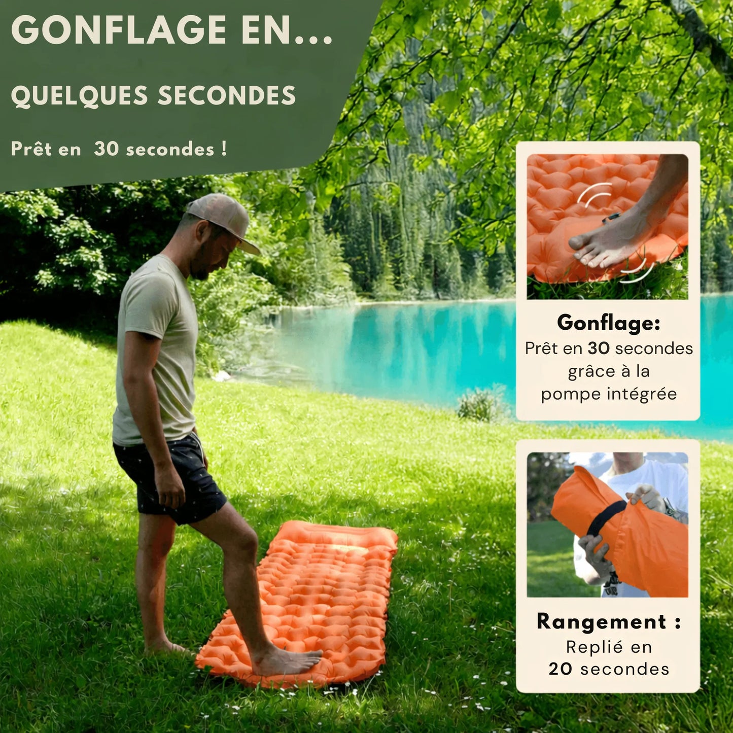 Matelas Pump & Go, ultra léger et confort maximum pour tous vos déplacements