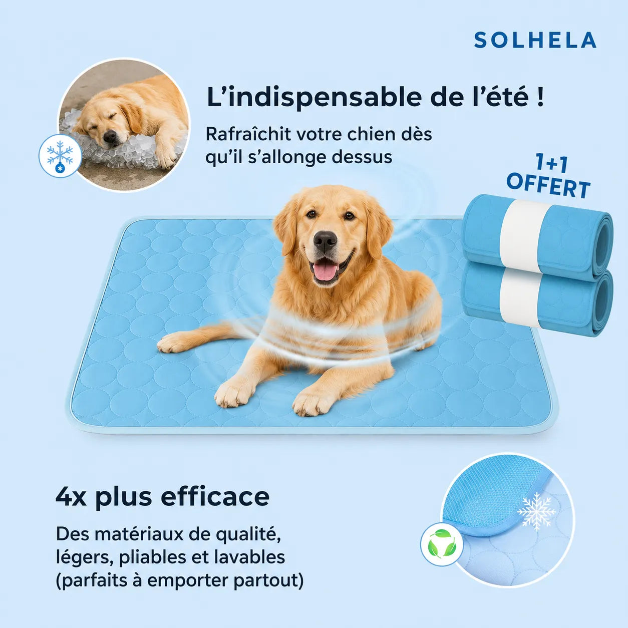 Tapis rafraîchissant pour chien et chat (1 acheté + 1 offert)