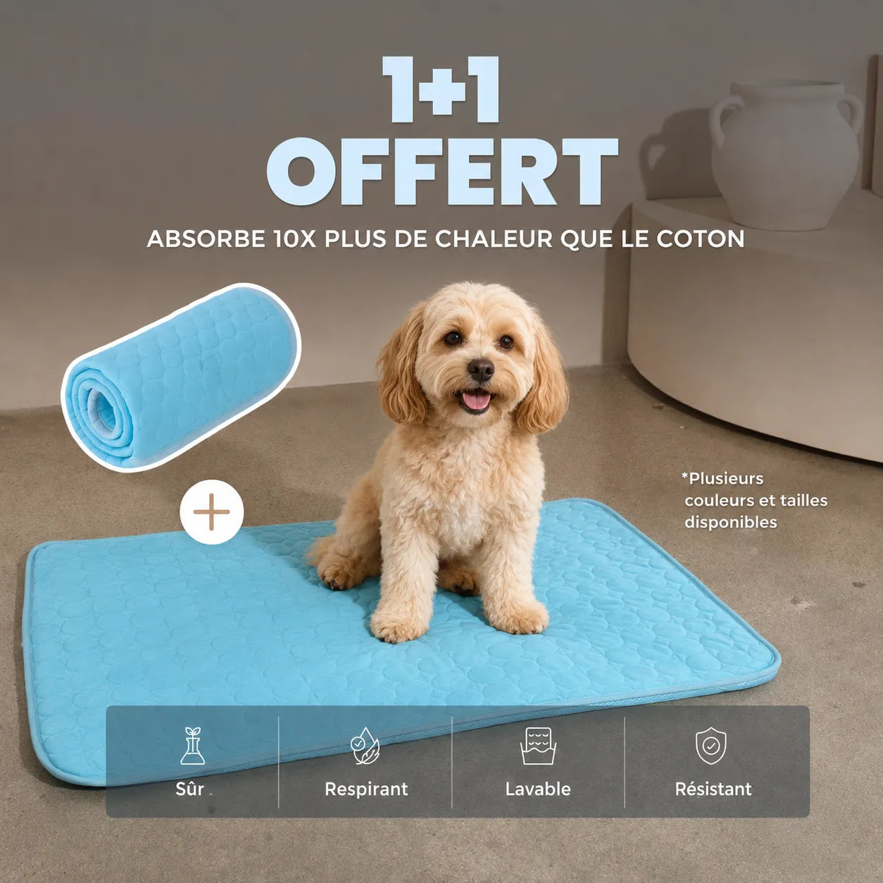 Tapis rafraîchissant pour chien et chat (1 acheté + 1 offert)